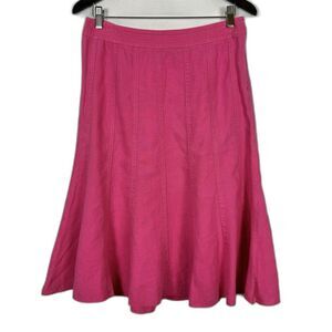 Liz Claiborne Size 4 Magenta Linen Blend Flare Skirt Mid Length A-Line VTG Y2K